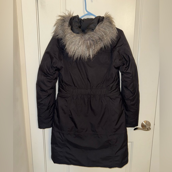 The North Face Arctic Parka Goose Down Hyvent Fur Hood Black Coat Womens Small - Picture 6 of 8